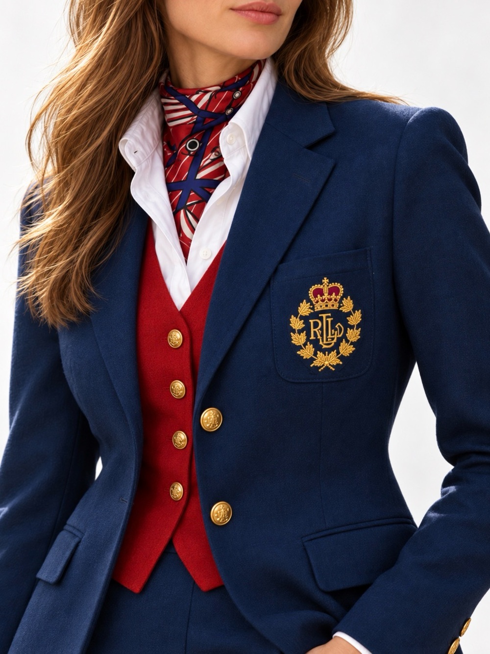 RED BLUE WHITE EQUESTRIAN HORSE SKINNY SCARF HANDBAG HANDLE WRAP HAIR NECK TIE